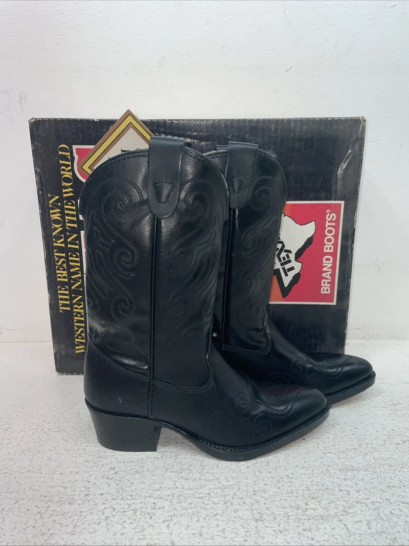 New Kids Black Texas Brand Cowboy Boots. 2000 13 D. 23-39