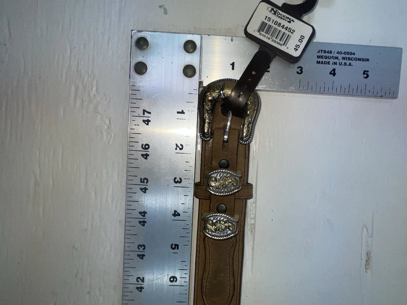 New Brown Genuine Lather Nocona 52” Belt #1510844 NN-110