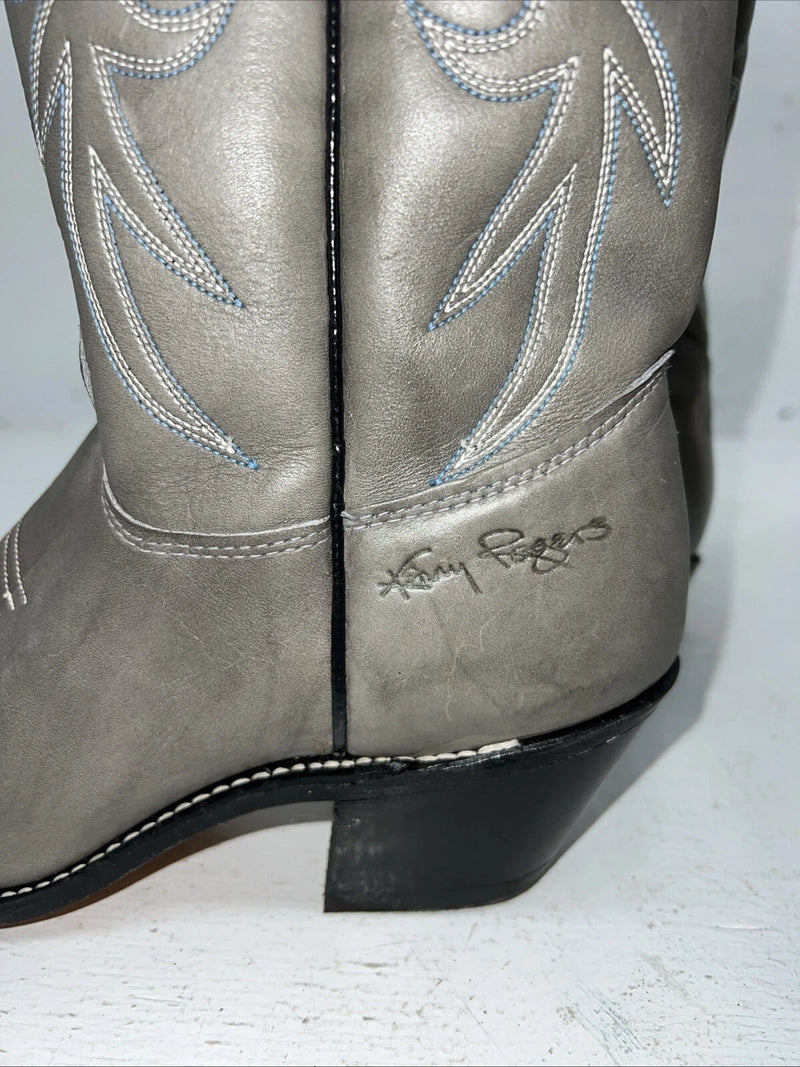 New Women’s Grey Kenny Roger’s Cowboy Boots 40402 6.5 6 1/2 M. 19-137