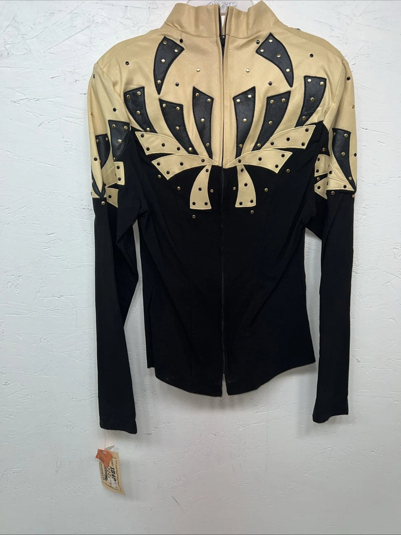 New Women’s 1849 Authentic Ranchwear Black Yellow Western Show Shirt XS WW-13