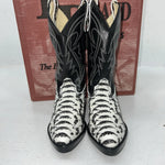 New Children’s Black And White Texas Brand Cowboy Boots. C104 11 D. 24-78