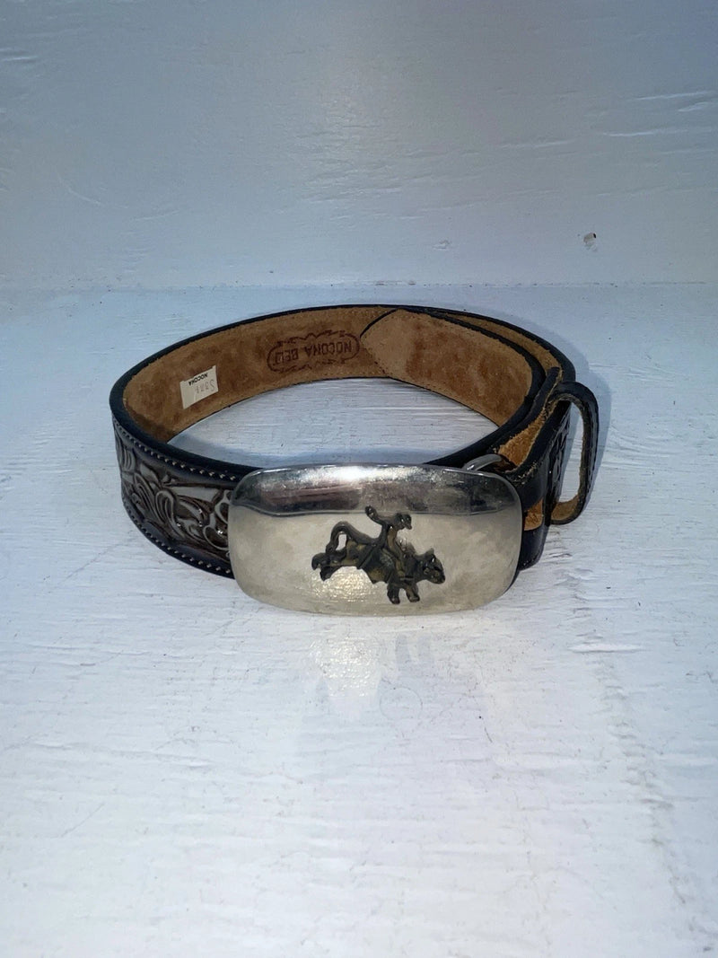New Black Genuine Leather Nocona Tooled 18” Belt #331 NN-87 