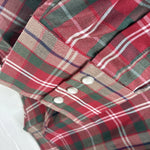 New Men’s ELY Plains Red Plaid Long Sleeve Pearl Snap 15 X 34 Medium AA-79 