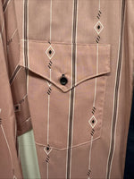 New Men’s Cowboy threads Pink Blue Long sleeve button up Small B-68