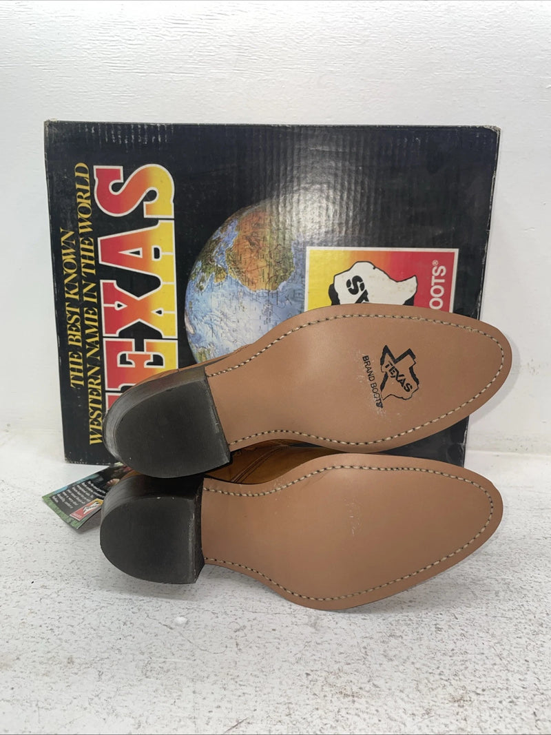 New Men’s Brown Texas Brand Cowboy Boots. M 354 8.5 8 1/2 D. 3-90