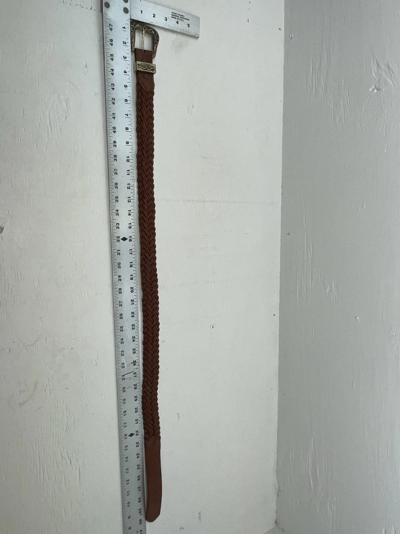 New Brown Genuine Leather Braided 34” Belt #02/4709 JJ-59