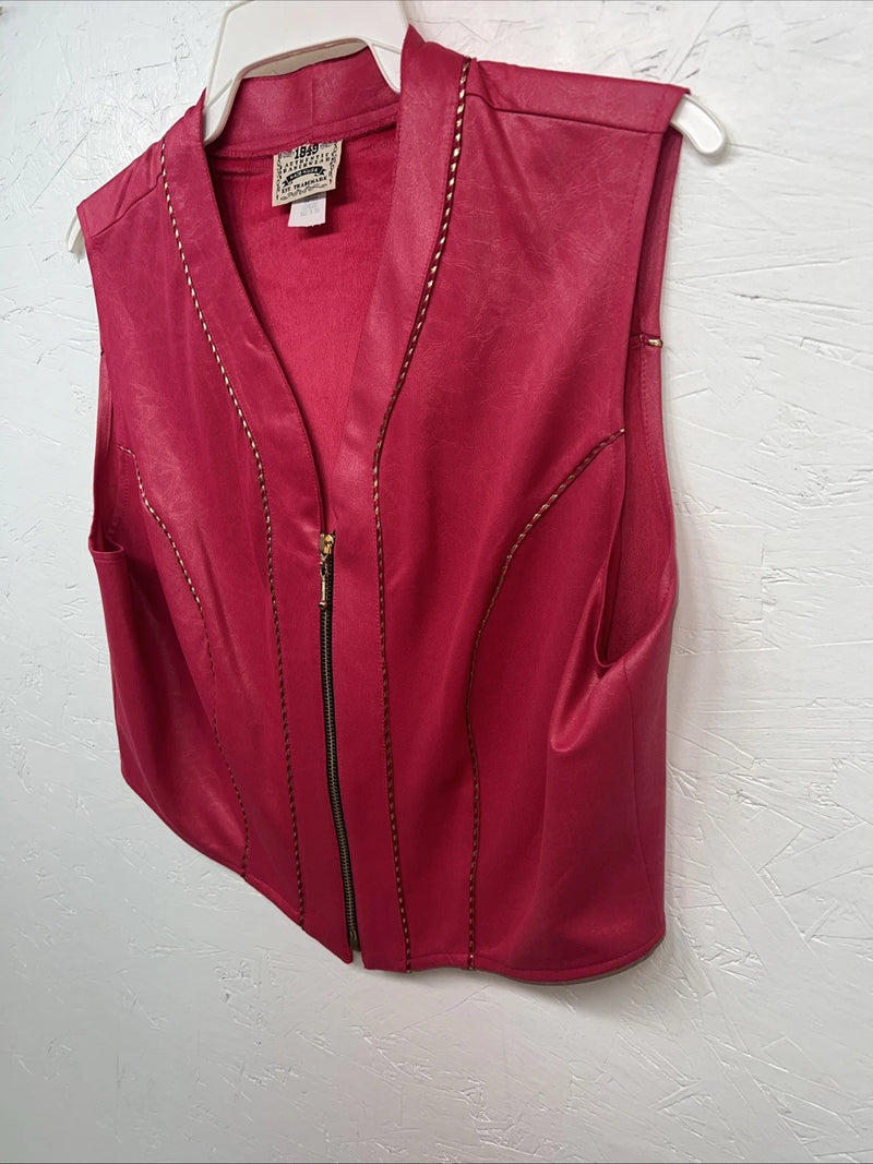 New Women’s 1849 Authentic Ranchwear Pink Western Show Vest Medium WW-73