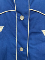 New Women’s Western Express Blue Designed Long Sleeve Pearl Snap 2XL GG-20