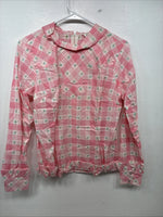 New Women’s Trail Ridge Link Plaid Design Long Sleeve Half Zip Size 36 YY-22