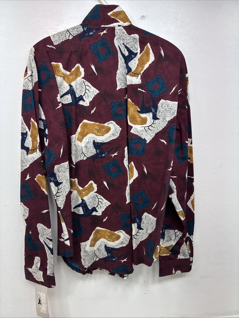 New Women’s Cowboy Threads Multicolor Design Long Sleeve Button Up Large MM-133