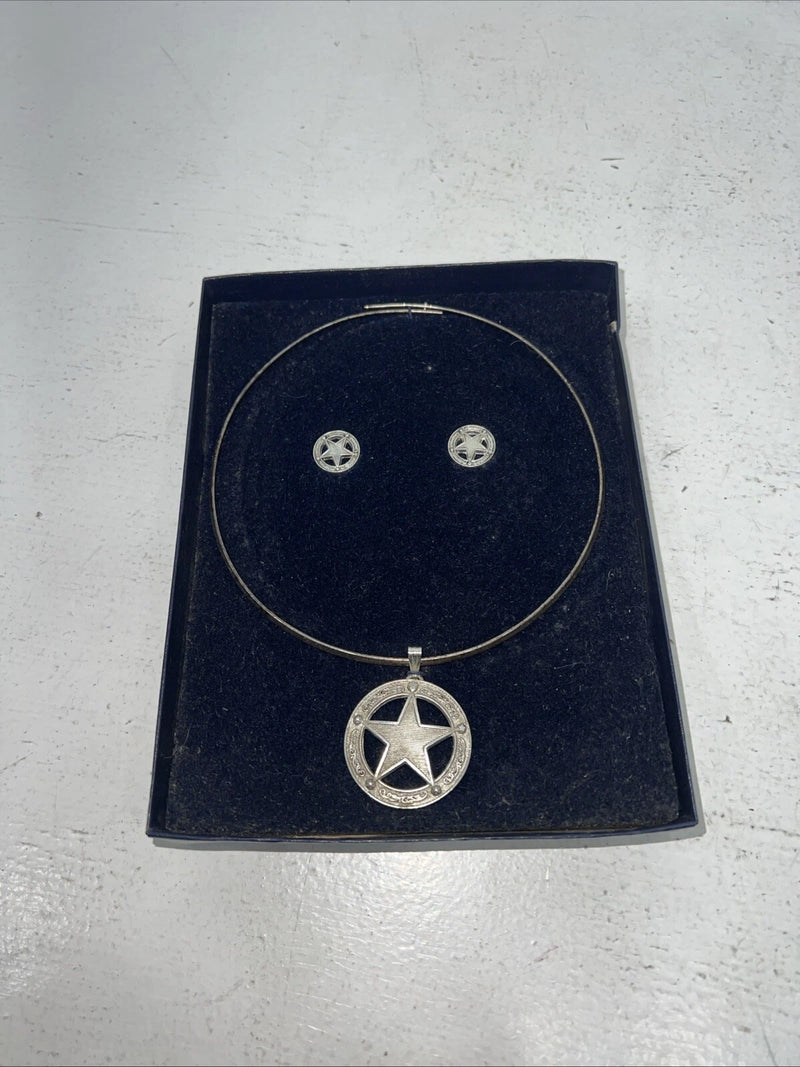New Women’s Montana Silversmiths Retro Silver Jewelry Set With Star. JS810 A-64