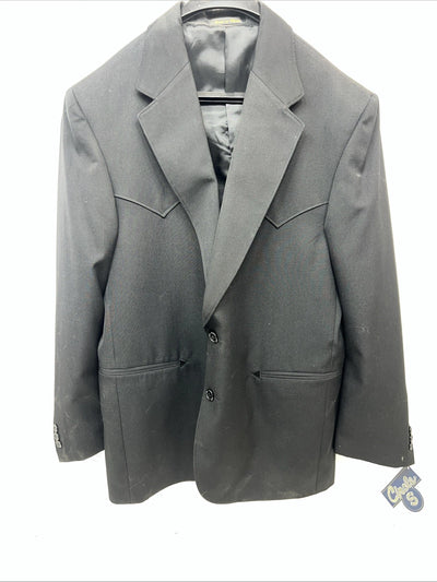 New Men’s Circle S Black Suit Jacket 44R #25832 T-600