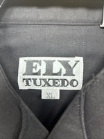 New ELY Tuxedo Black Long Sleeve Button Up English Shirt XL AA-50