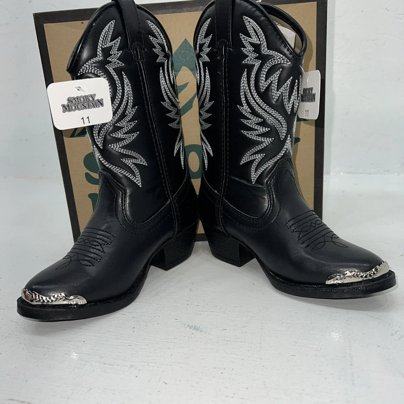 New Children’s Black Smoky Mountain Cowboy Boots. 1032BC 11 D. 24-79