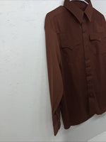 New Men’s Burgundy Panhandle Slim Long Sleeve Pearl Snap Shirt. 15.5x35 M S-12