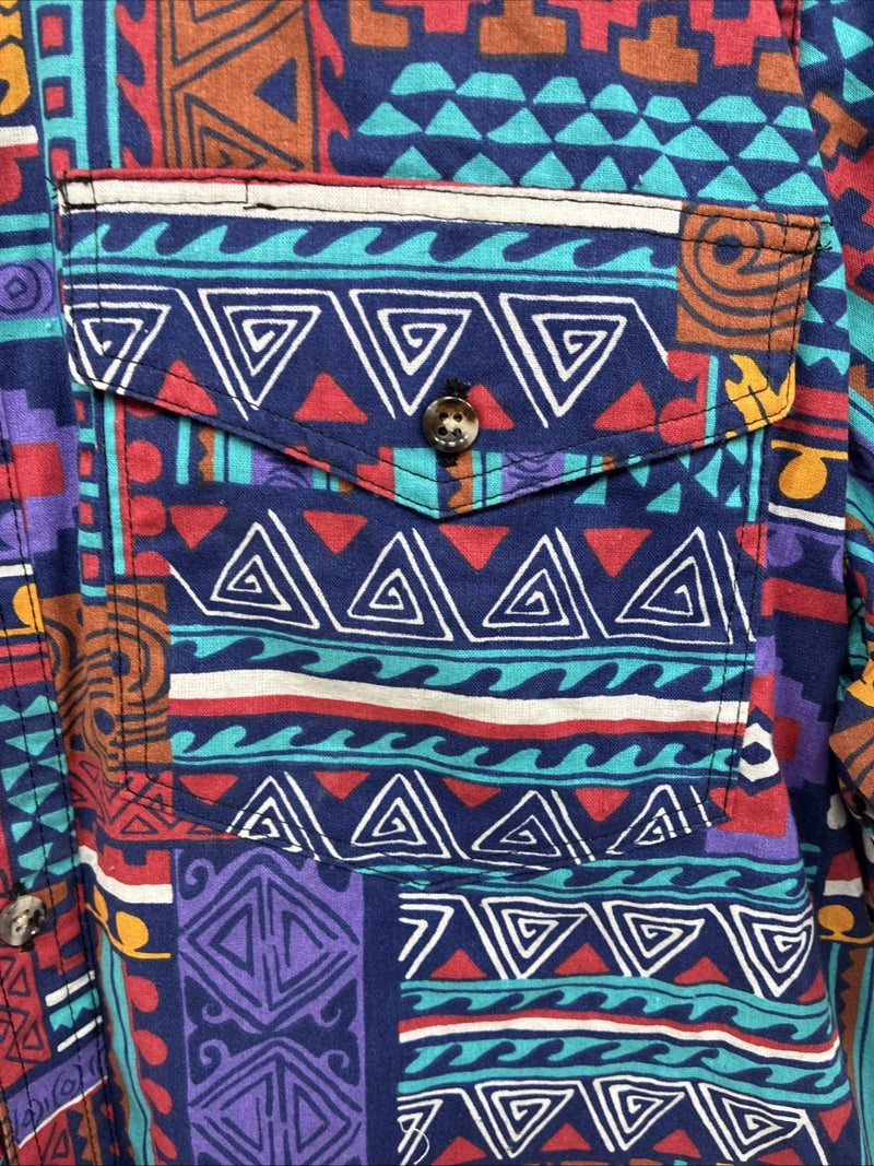 New Men’s San Angela Multiple Color Design Short Sleeve Button Up Medium J-75