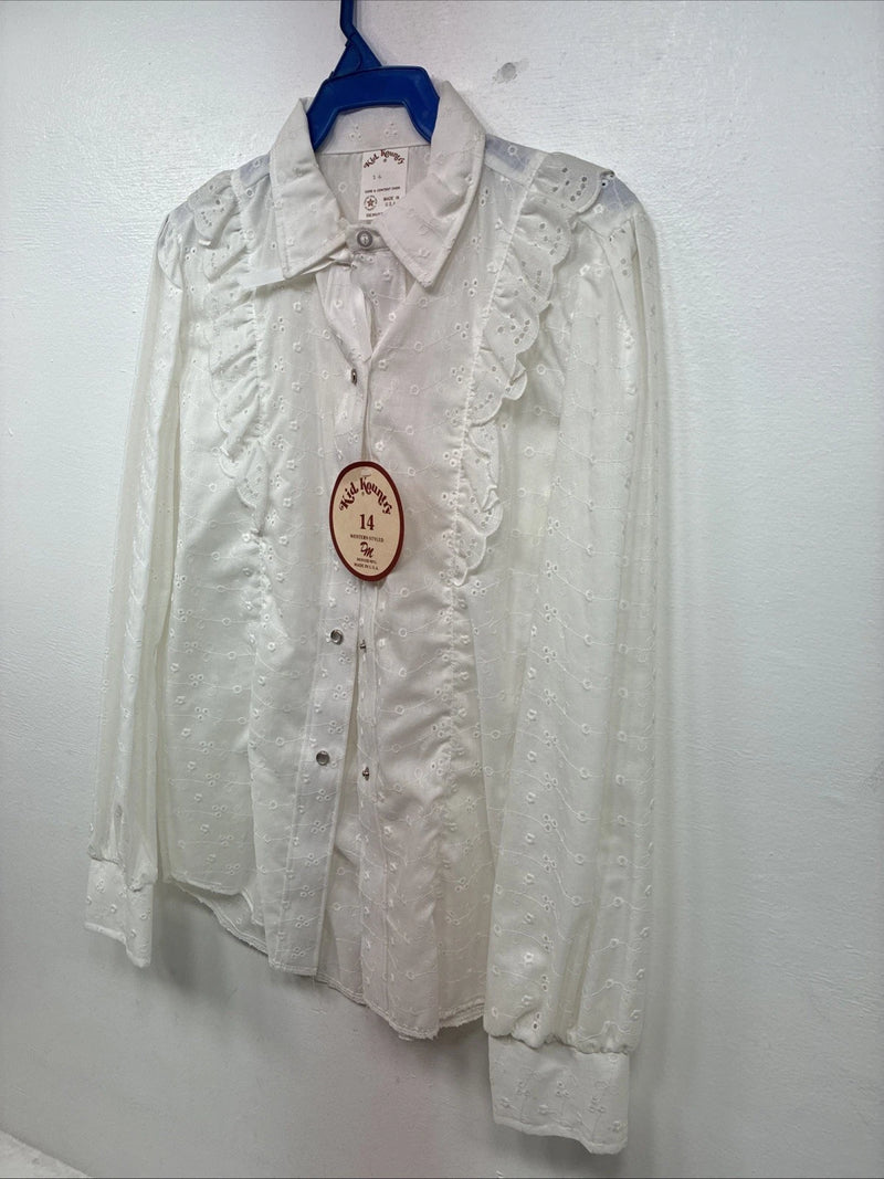 New Kids Kid Kountry Whitening Sleeve Pearl Snap Size 14 KK-115