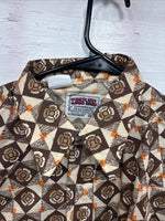 New Men’s Denver Brown Designed Long Sleeve Pearl Snap 15.5 Medium CC-53