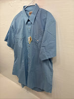 New Men’s ELY Cattleman Blue Western Short Sleeve Pearl Snap XL R-68