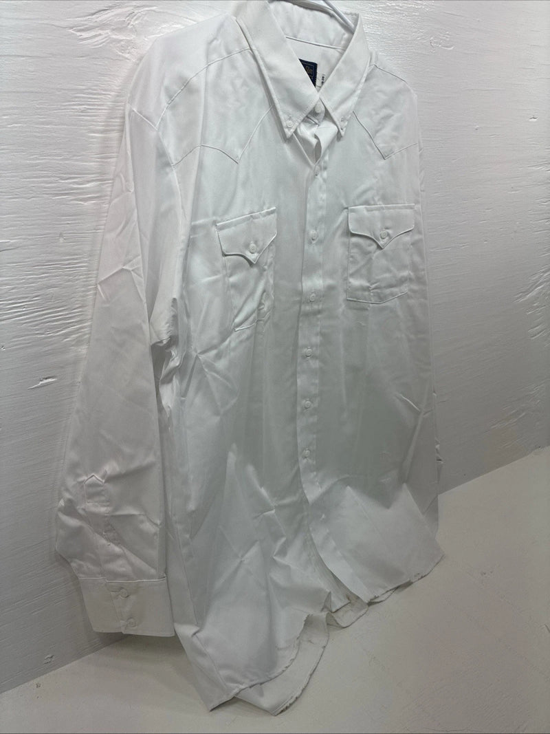 New Men’s Panhandle Slim White Long Sleeve Button Up 18 2XL F-59