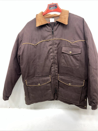 New Men’s Comfy Brown Nylon Winter Jacket XL #05324-501 3C-53