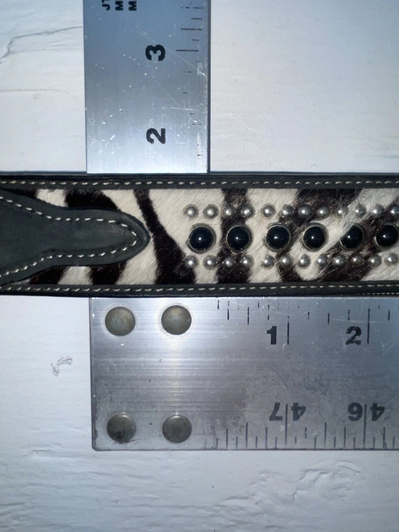 New Cow Print Genuien Leather Nocona Black Stud 42” Belt #N2440501 NN-123