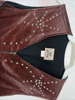 New Women’s 1849 Authentic Ranchwear Brown Show Vest Large E-603