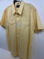 New Men’s White Horse Yellow Short Sleeve Pearl Snap 2XL F-97
