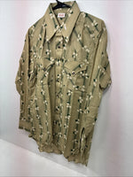 New Women’s ELY Plains Yellow Green Floral Long Sleeve Pearl Snap 16 X 33 II-11