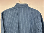 New Women’s Cowboy Threads Blue Stripe Long Sleeve Button Up Large TT-16