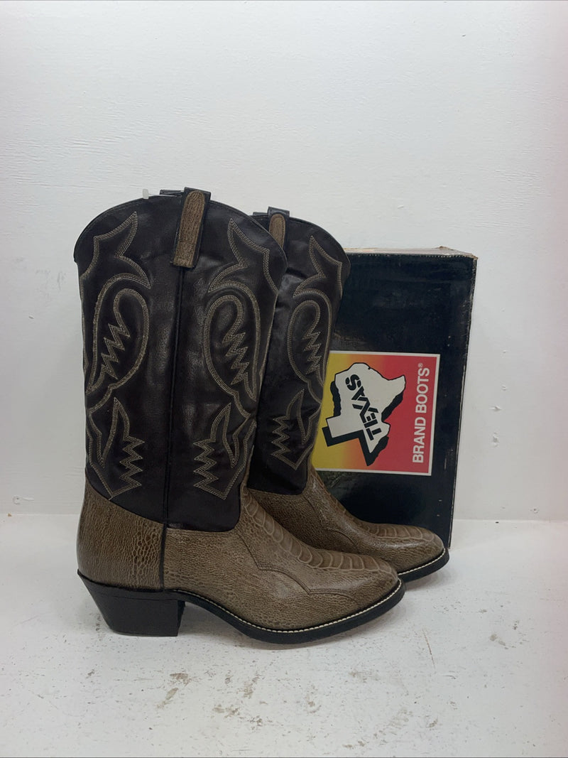 New Men’s Brown Texas Brand Cowboy Boots. 5041 10.5 10 1/2 D. 8-35