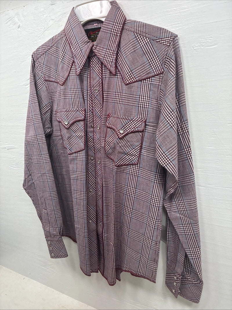 New Kids Champion Western Red Design Long Sleeve Pearl Snap Size 18 CC-116