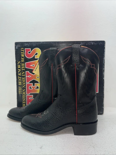 New Men’s Black Texas Brand Cowboy Boots. 5300 9.5 9 1/2 D. 5-18