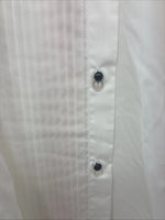 New Formal Matt White Long Sleeve Button Up English Shirt XL TT-41