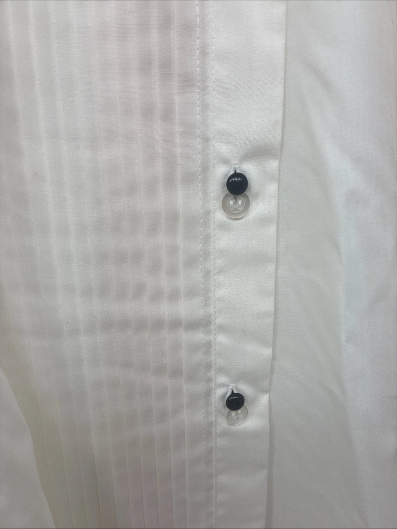 New Formal Matt White Long Sleeve Button Up English Shirt XL TT-41