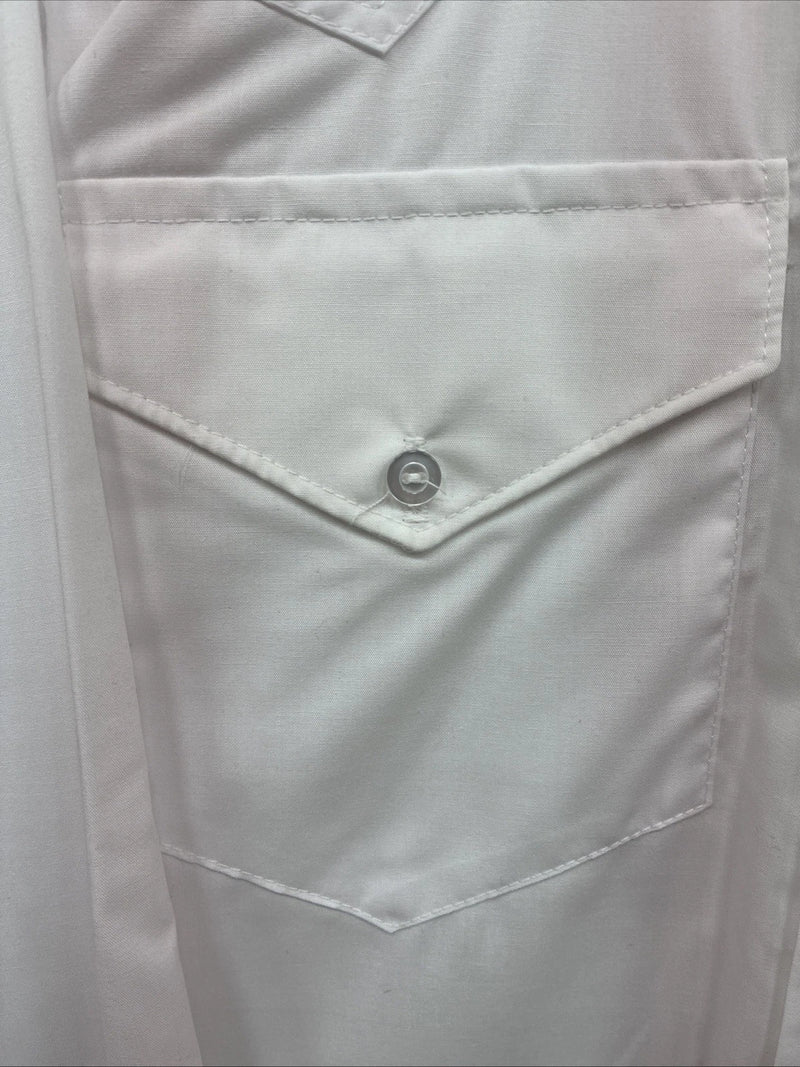 New Men’s H Bar C White Long Sleeve Button Up 16 Large CC-22