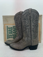 New Men’s Gray Texas Brand Cowboy Boots. 6802 8.5 8 1/2 D. 3-78