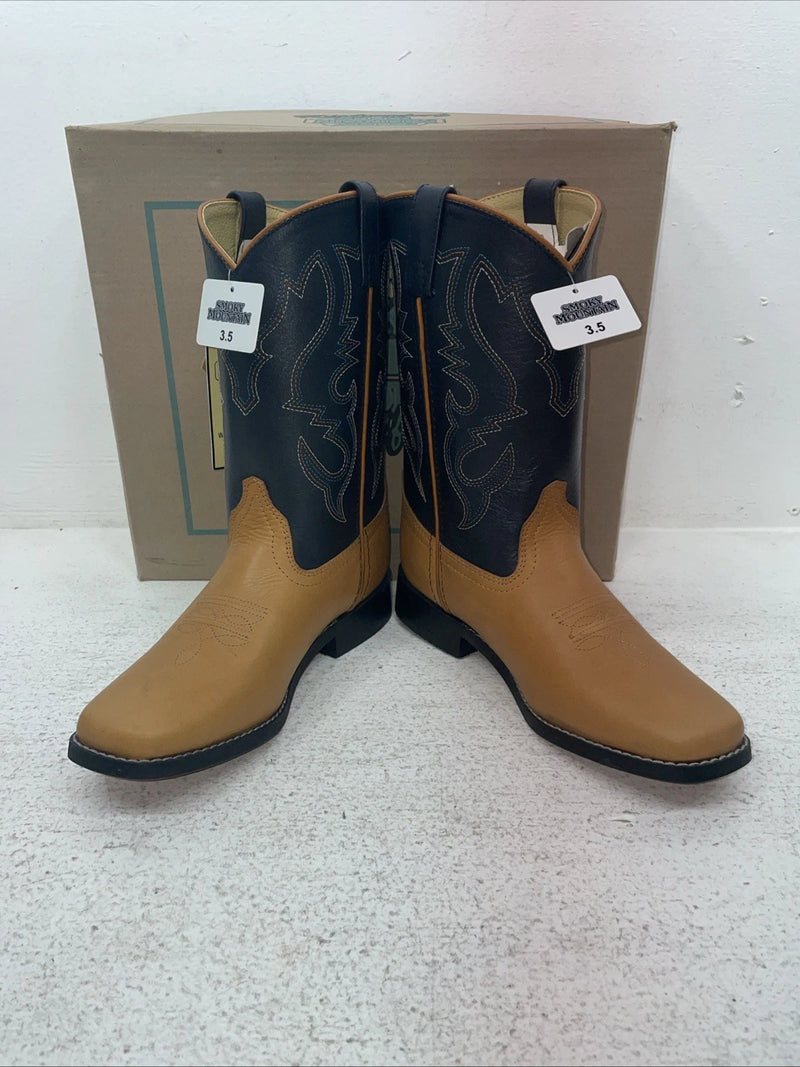 New Youth Brown Smoky Mountain Cowboy Boots. 3320 3.5 3 1/2. 22-48