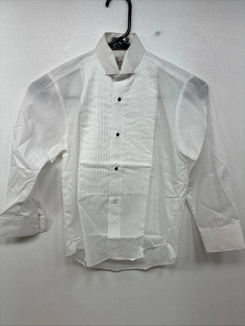 New Kids Classix White Long Sleeve Button Up English Shirt Size BS TT-27