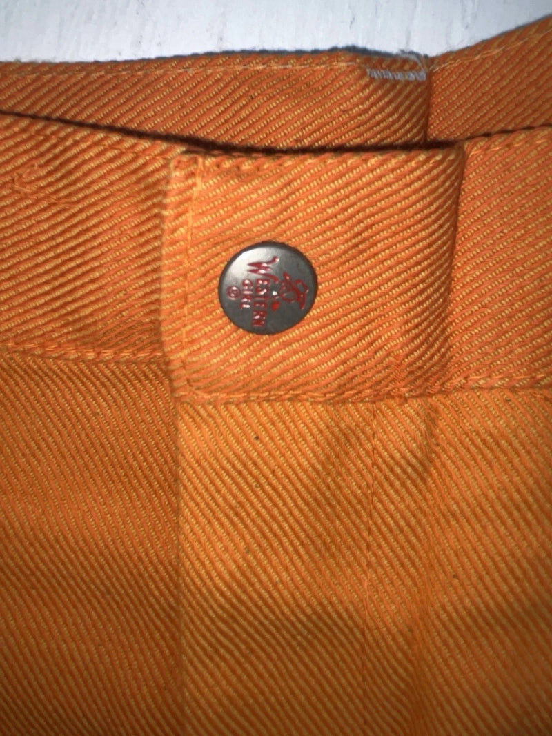 New Vintage Orange Western Girl Denim Pants #31 VV-21