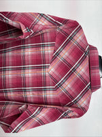 New Women’s Cumberland Pink plaid Long Sleeve Pearl Snap Small DD-98