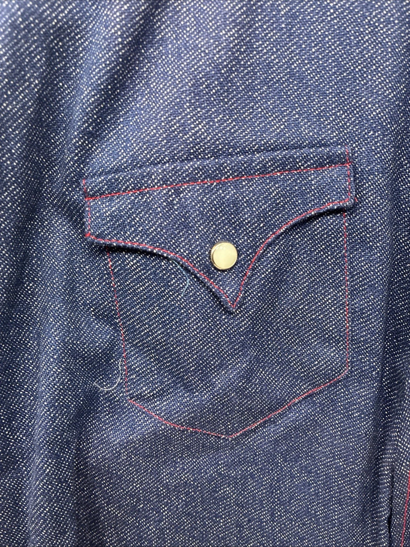 New Kids Tem Tex Blue Jean Long Sleeve Pearl Snap Size 12 LL-3