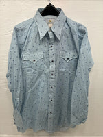 New Men’s Dickson Jenkins Blue Floral Long Sleeve Pearl Snap 17.5 XL AA-6