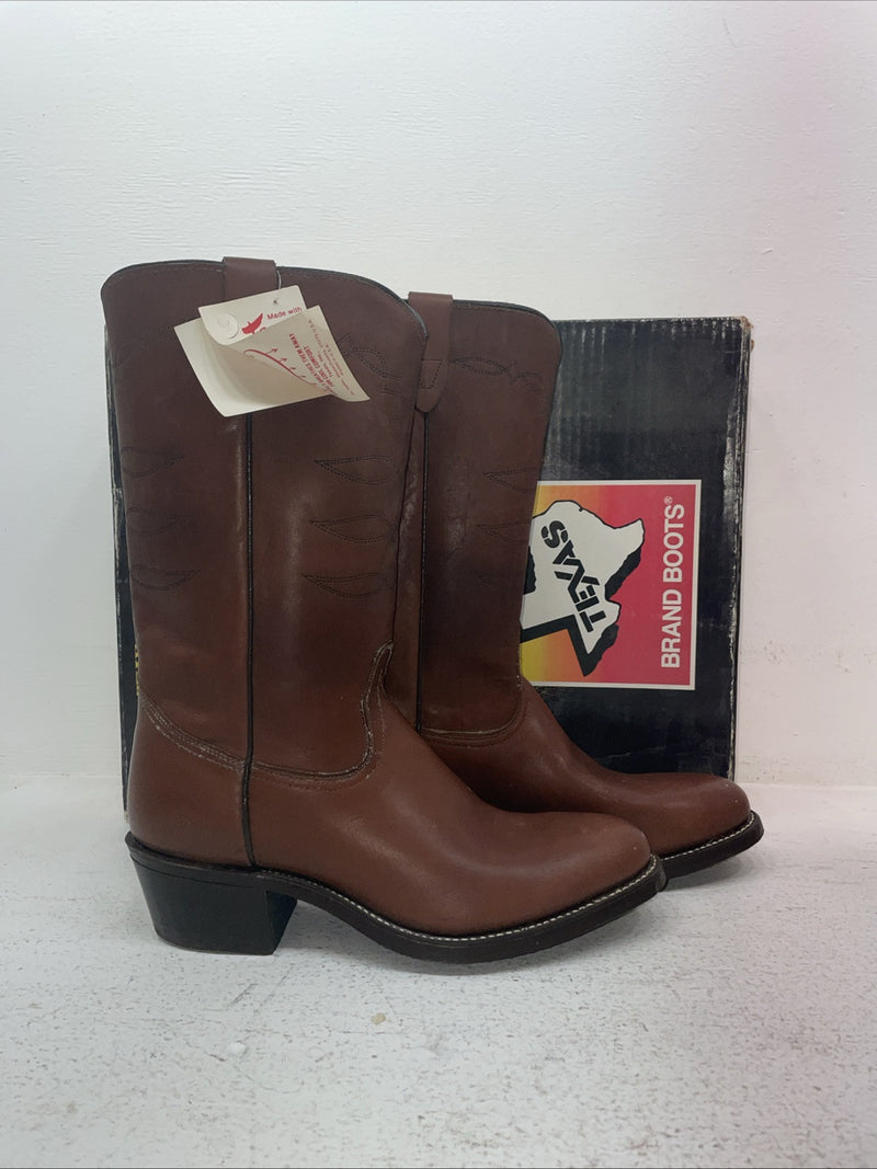 New Men’s Brown Texas Brand Cowboy Boots. 8021 9 D. 3-42