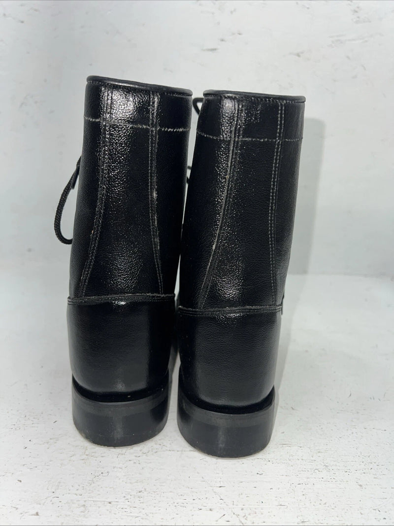 New Women’s Black Old West Lace Up Cowboy Boots. 060 6 D. 19-7