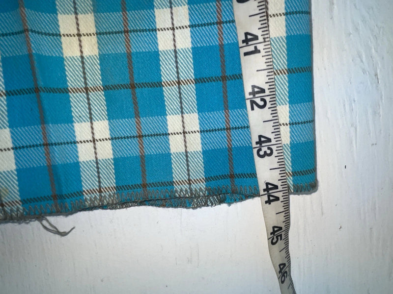 New Vintage Blue Plaid Prior Polyester Pants #C18530 VV-20
