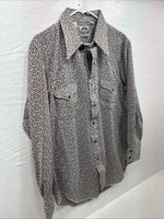 New Men’s Miller Brown Designed Long Sleeve Pearl Snap 17 X 33 XL T-6