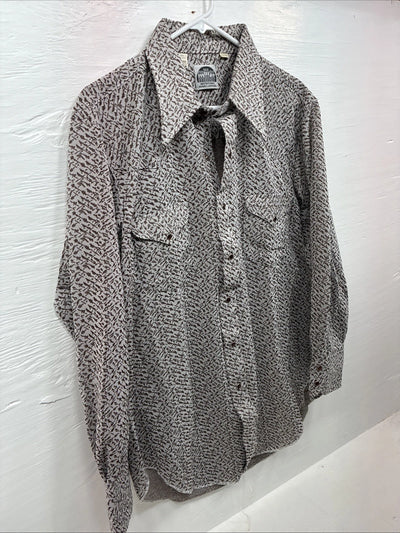 New Men’s Miller Brown Designed Long Sleeve Pearl Snap 17 X 33 XL T-6