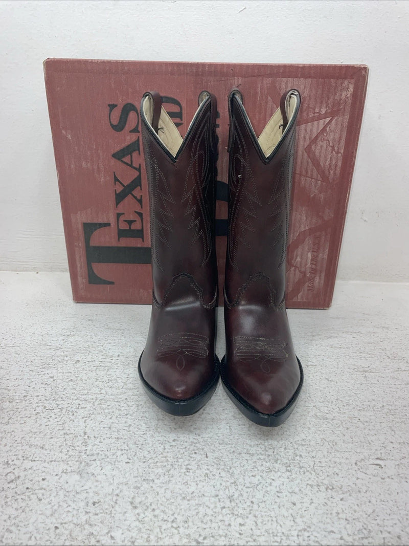 New Children’s Cherry Red Texas Brand Cowboy Boots. C 202 1 D. 23-77