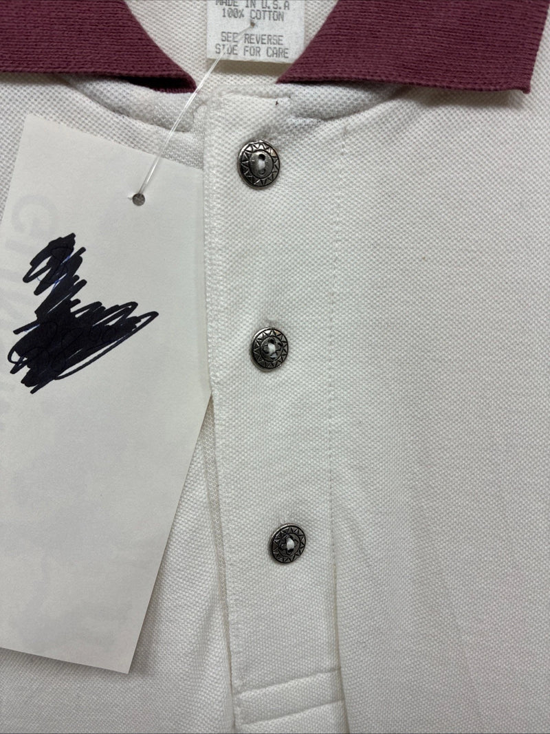 New Men’s Gun Smoke White Red Short Sleeve Polo Western Designed Top 2XL F-101
